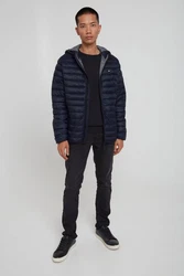 Blend Blouson Leichte Steppjacke Wattierte Basic Übergangsjacke mit Kapuze (4591) Dunkelblau/Hellblau/Blau