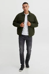 BLEND Übergangsjacke Dunkelgrün/Khaki/Grün