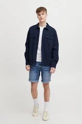 Blend Hemdjacke BHOvershirt Dunkelblau/Hellblau/Blau