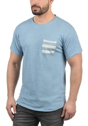 Redefined Rebel Maxton Herren T-Shirt Kurzarm Shirt Mit Rundhalsausschnitt Rundhalsshirt mit Brusttasche Powder Blue