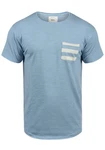 Redefined Rebel Maxton Herren T-Shirt Kurzarm Shirt Mit Rundhalsausschnitt Rundhalsshirt mit Brusttasche Powder Blue