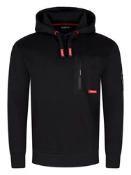 riverso Kapuzenpullover Herren Hoodie RIVLasse Regular Fit Schwarz/Rot