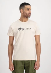 Alpha Industries Rundhalsshirt Label T 2 Pack Braun/Beige/Khaki/Weiß