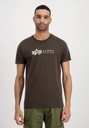 Alpha Industries Rundhalsshirt Label T 2 Pack Braun/Beige/Khaki/Weiß