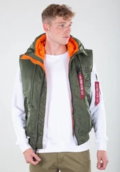Alpha Industries Blouson Hooded MA-1 Vest Dunkelgrün/Grün