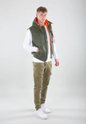 Alpha Industries Blouson Hooded MA-1 Vest Dunkelgrün/Grün