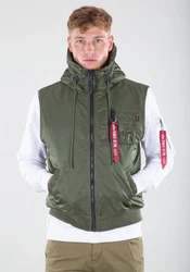 Alpha Industries Blouson Hooded MA-1 Vest Dunkelgrün/Grün