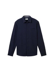 TOM TAILOR Langarmhemd Dunkelblau/Hellblau