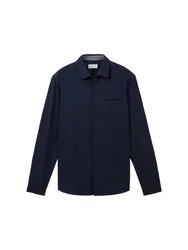 TOM TAILOR Langarmhemd Dunkelblau/Hellblau