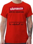 Shirtracer T-Shirt Gästebuch 18. Geburtstag Rot/Grau