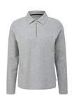 QS Langarmshirt Longshirt Reißverschluss Grau/Hellgrau