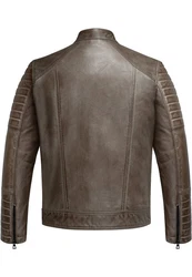 Amaci&Sons Lederjacke EUCLID Herren Biker Jacke Grau/Braun/Khaki/Dunkelgrün/Dunkelbraun