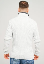Carisma Strickpullover CRSORTLAND Troyer Grau/Weiß/Hellgrau
