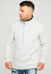 Carisma Strickpullover CRSORTLAND Troyer Grau/Weiß/Hellgrau