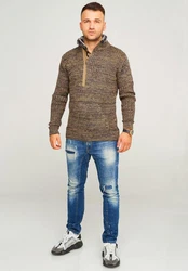 Carisma Strickpullover CRSORTLAND Troyer Schwarz/Braun/Hellblau/Khaki