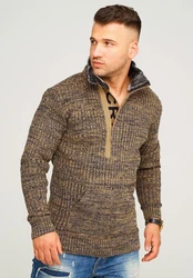 Carisma Strickpullover CRSORTLAND Troyer Schwarz/Braun/Hellblau/Khaki