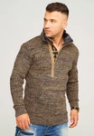 Carisma Strickpullover CRSORTLAND Troyer Schwarz/Braun/Hellblau/Khaki