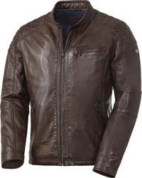 Ross & Cole Lederjacke lssiges Design mit Steppung an der Schulter Dunkelbraun/Braun/Grau