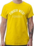 Shirtracer T-Shirt Finger weg! Vergeben Partner-Look Pärchen Herren Braun/Gelb