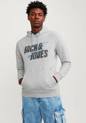 Jack & Jones Kapuzensweatshirt JCOBLACK SWEAT HOOD CH Hellblau/Blau/Grau/Hellgrau/Silber
