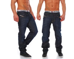 Diesel Herren Jeans Larkee Regular Straight Dunkelblau/Blau/Braun