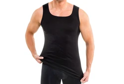 HERMKO Unterhemd Herren Tank Top 16025 Schwarz/Rot/Dunkelblau