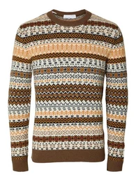 Sweatshirt SLHFARO LS KNIT FAIR ISLE CREW NECK