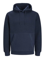 Jack & Jones Hoodie JCOBLACK Structure Dunkelblau/Blau