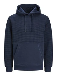 Jack & Jones Hoodie JCOBLACK Structure Dunkelblau/Blau
