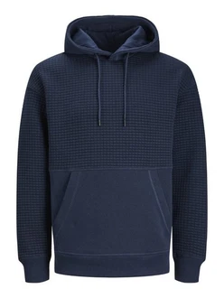 Jack & Jones Hoodie JCOBLACK Structure Dunkelblau/Blau Jack & Jones Hoodie JCOBLACK Structure Dunkelblau/Blau