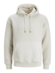 Jack & Jones Hoodie JCOBLACK Structure Creme/Khaki/Beige/Weiß/Grau