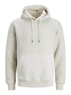 Jack & Jones Hoodie JCOBLACK Structure Creme/Khaki/Beige/Weiß/Grau