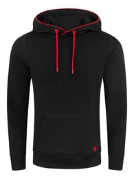 Kapuzenpullover Herren Hoodie RIVSandro Regular Fit Longsleeve Sweatshirt mit Cross-Over-Kragen und Kngurutasche