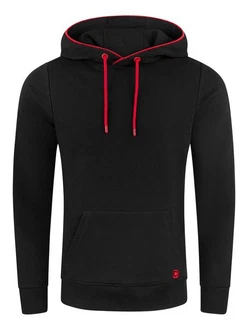 riverso Kapuzenpullover Herren Hoodie RIVSandro Regular Fit Schwarz/Rot