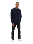 TOM TAILOR Strickpullover STRUCTURED CREWNECK KNIT Dunkelblau/Schwarz/Blau/Hellblau