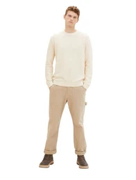 Strickpullover STRUCTURED CREWNECK KNIT aus Baumwolle