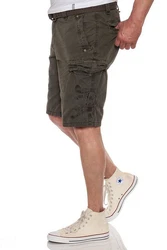 Jet Lag Cargoshorts mit Gürtel Khaki/Dunkelgrün