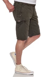 Jet Lag Cargoshorts mit Gürtel Khaki/Dunkelgrün