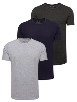 Yazubi T-Shirt Max Shaped Long Tee Dunkelblau/Dunkelgrau/Grau Yazubi T-Shirt Max Shaped Long Tee Dunkelblau/Dunkelgrau/Grau