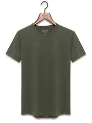 Yazubi T-Shirt Max Shaped Long Tee Dunkelgrün/Khaki