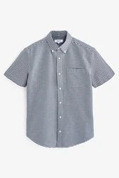 Next Kurzarmhemd Oxford-Hemden Hellblau/Weiß/Dunkelblau/Blau/Grau