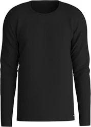 CALIDA Langarmshirt Cotton Code mit Rundhalsausschnitt Schwarz/Dunkelgrau