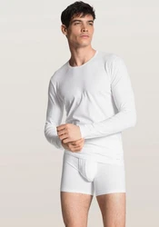 CALIDA Langarmshirt Cotton Code mit Rundhalsausschnitt 