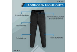 German Wear Lederhose GW601 Jägerhose Jagdhose Khaki/Dunkelgrün