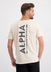 Alpha Industries T-Shirt Backprint T Khaki/Beige/Weiß