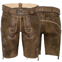 Trachtenlederhose 253 Weikhard Herren Trachtenhose Lederhose kurzhose mit Grtel Ziegenvelour