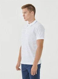 Poloshirt Men's Allover Printed Polo Shirt in White