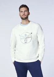 Chiemsee Sweatshirt im Label-Look Weiß/Creme/Grau/Rot/Orange