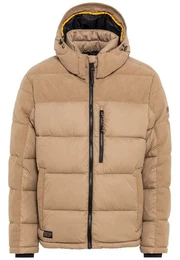 Steppjacke mit Cordbesatz Markenlabel
