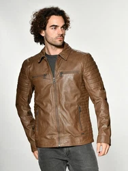 Maze Herren Lederjacke William Braun/Dunkelbraun/Beige